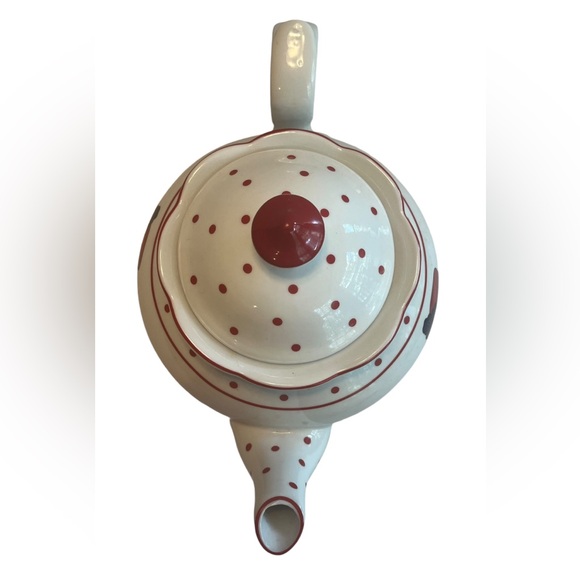 A Special Place Red Hat Society White Porcelain Tea Pot. - Picture 8 of 11